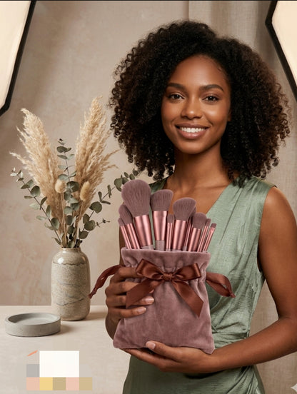 Set de 13 Brochas Profesionales "Soft Cloud" Tu Kit Esencial de Belleza