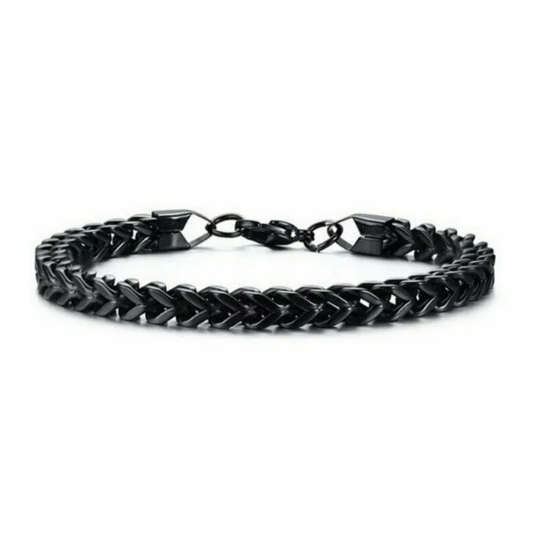 Pulsera de Cadena Cubana 6 mm Acero de Titanio Negra Unisex