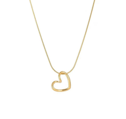 Collar Corazón de Oro Minimalismo en Acero de Titanio