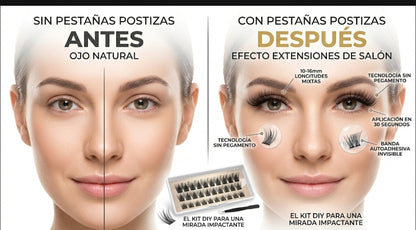 Pestañas Postizas Autoadhesivas"Instant Glam" La Revolución Sin Pegamento (10-16mm)