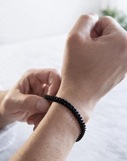 Pulsera de Cadena Cubana 6 mm Acero de Titanio Negra Unisex