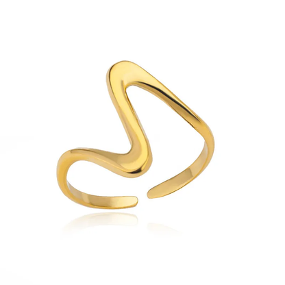 Anillo Golden Onda  Ajustable en Acero Inoxidable
