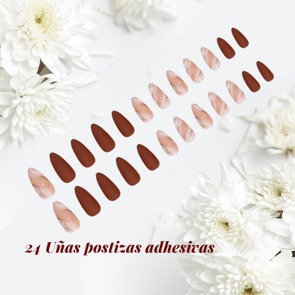 Uñas Autoahesivas "Gradient Almond" Manicura de Salón en 5 Minutos