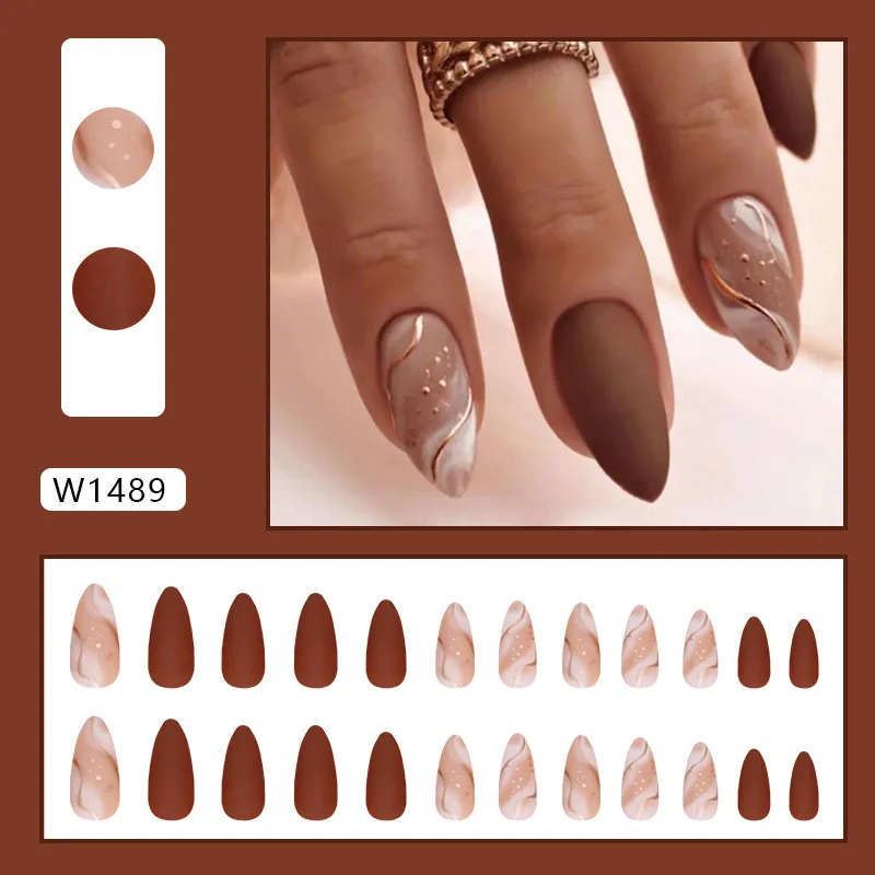 Uñas Autoahesivas "Gradient Almond" Manicura de Salón en 5 Minutos