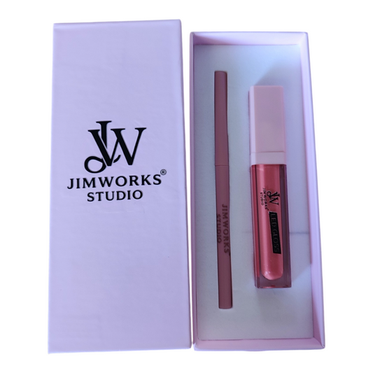 Pack Caja con Brillo Labial Led y Espejo incorporado + Delineador Labial Waterproof