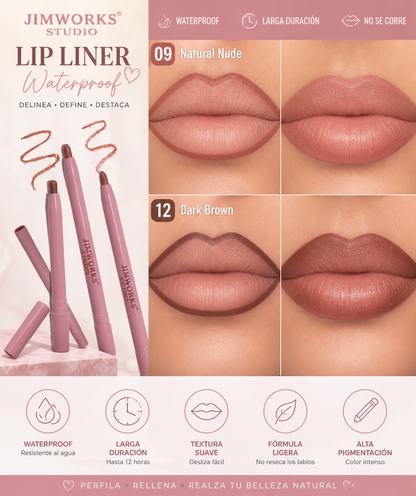 Pack Caja con Brillo Labial Led y Espejo incorporado + Delineador Labial Waterproof